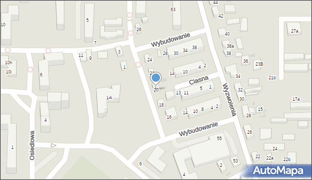 Bydgoszcz, Wybudowanie, 20, mapa Bydgoszczy