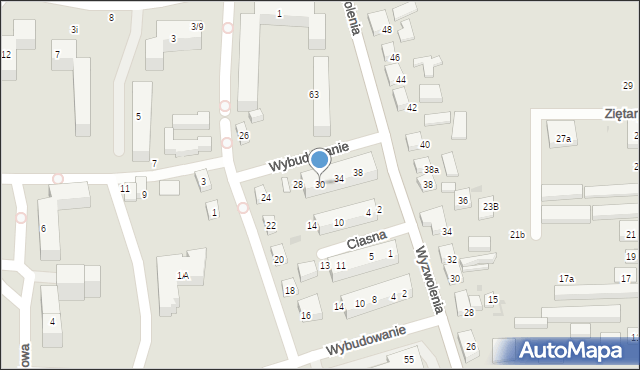 Bydgoszcz, Wybudowanie, 30, mapa Bydgoszczy