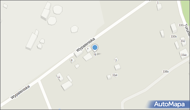 Bydgoszcz, Wypaleniska, 5, mapa Bydgoszczy