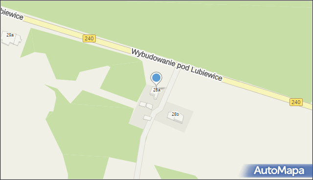 Bysław, Wybudowanie pod Lubiewice, 28a, mapa Bysław