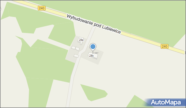 Bysław, Wybudowanie pod Lubiewice, 28b, mapa Bysław