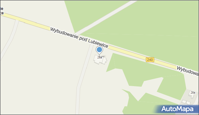 Bysław, Wybudowanie pod Lubiewice, 29a, mapa Bysław