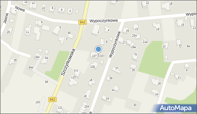 Bystra, Wypoczynkowa, 10, mapa Bystra