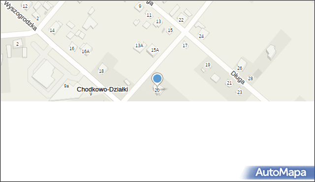 Chodkowo-Działki, Wyszogrodzka, 20, mapa Chodkowo-Działki