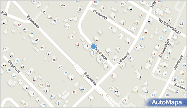 Chojnice, Wybickiego Józefa, gen., 7, mapa Chojnic