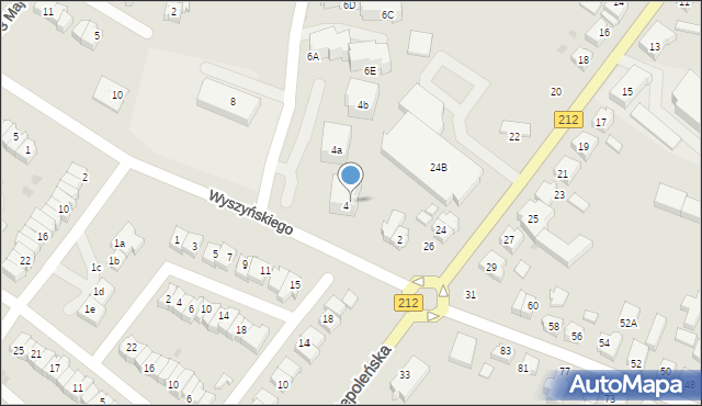 Chojnice, Wyszyńskiego Stefana, ks. kard., 6, mapa Chojnic