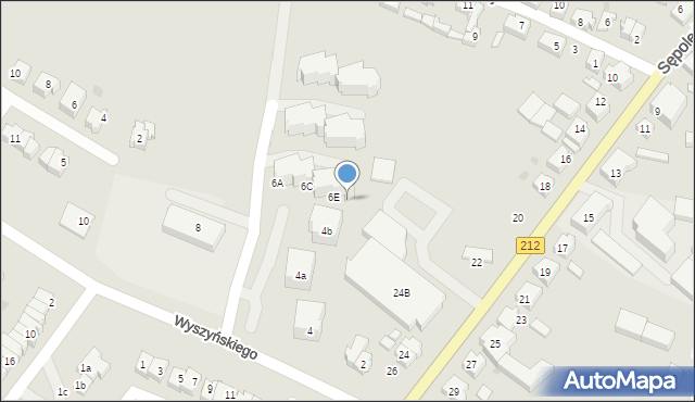 Chojnice, Wyszyńskiego Stefana, ks. kard., 6F, mapa Chojnic