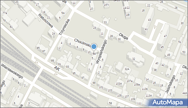 Chorzów, Wyspiańskiego Stanisława, 5A, mapa Chorzów