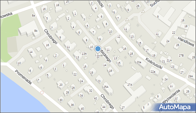 Choszczno, Wybickiego Józefa, gen., 12, mapa Choszczno