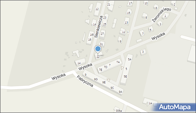 Choszczno, Wysoka, 12, mapa Choszczno