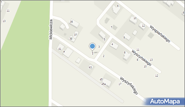 Chwaszczyno, Wyszyńskiego Stefana, ks. kard., 1, mapa Chwaszczyno