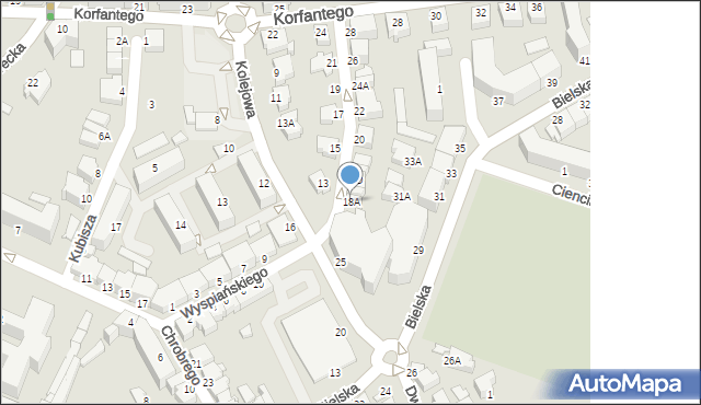 Cieszyn, Wyspiańskiego Stanisława, 18A, mapa Cieszyna
