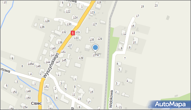 Cisiec, Wyszyńskiego Stefana, ks. prym. kard., 137A, mapa Cisiec