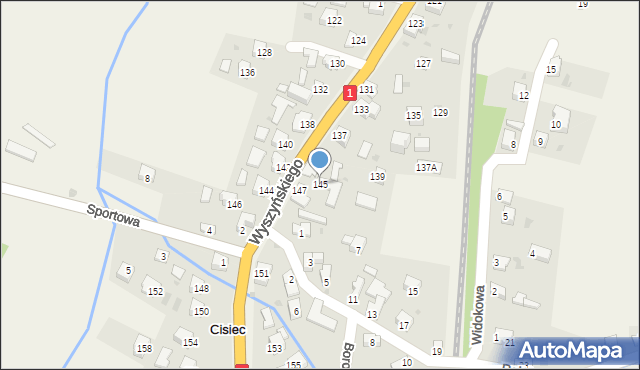 Cisiec, Wyszyńskiego Stefana, ks. prym. kard., 145, mapa Cisiec