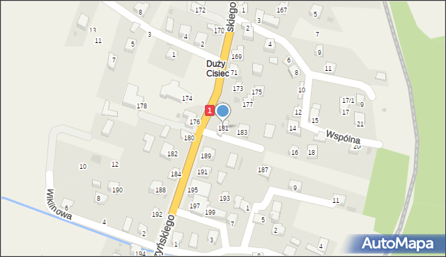 Cisiec, Wyszyńskiego Stefana, ks. prym. kard., 181, mapa Cisiec