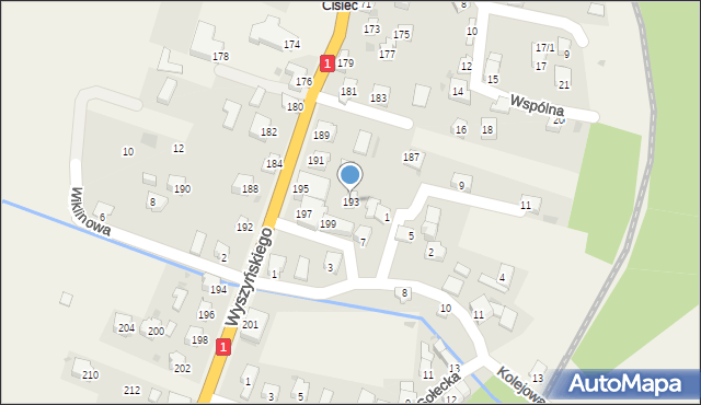 Cisiec, Wyszyńskiego Stefana, ks. prym. kard., 193, mapa Cisiec