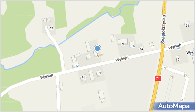 Ćmińsk, Wykień, 70, mapa Ćmińsk