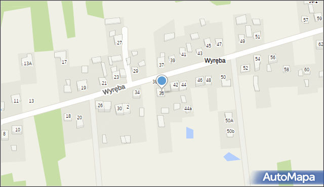 Ćmińsk, Wyręba, 36, mapa Ćmińsk