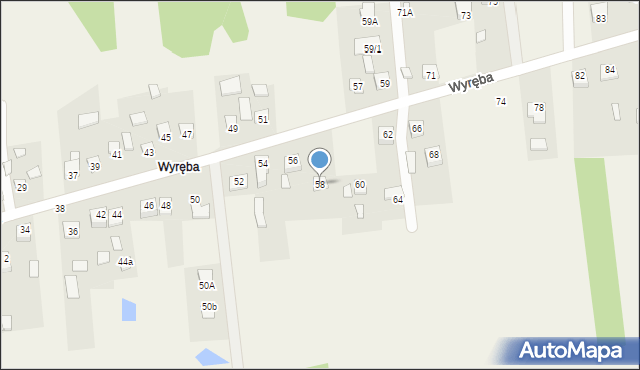 Ćmińsk, Wyręba, 58, mapa Ćmińsk