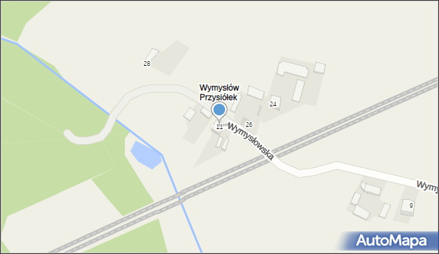 Czarnca, Wymysłowska, 11, mapa Czarnca