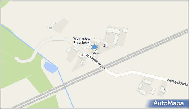 Czarnca, Wymysłowska, 26, mapa Czarnca