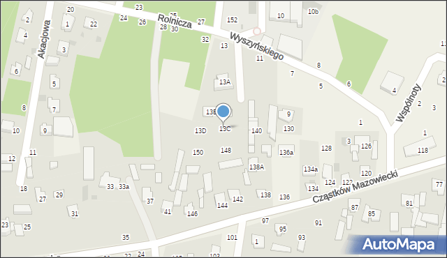 Cząstków Mazowiecki, Wyszyńskiego Stefana, ks. kard., 13C, mapa Cząstków Mazowiecki