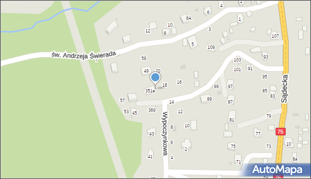 Czchów, Wypoczynkowa, 47, mapa Czchów