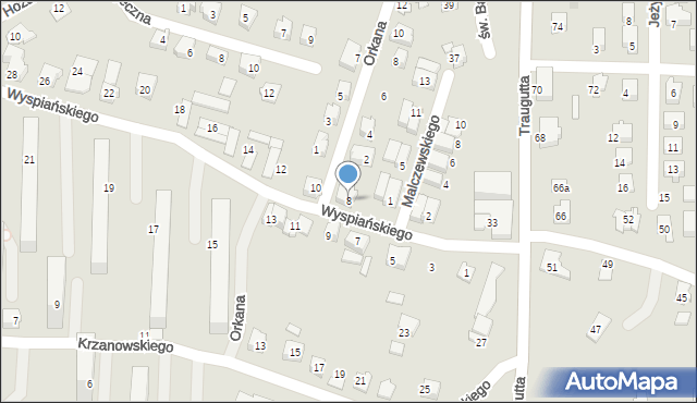 Czechowice-Dziedzice, Wyspiańskiego Stanisława, 8, mapa Czechowic-Dziedzic