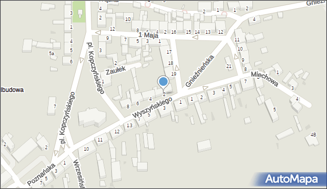 Czerniejewo, Wyszyńskiego Stefana, ks. prym. kard., 2, mapa Czerniejewo