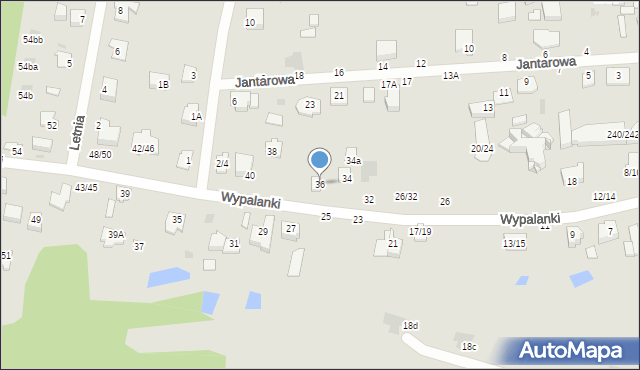 Częstochowa, Wypalanki, 36, mapa Częstochowy