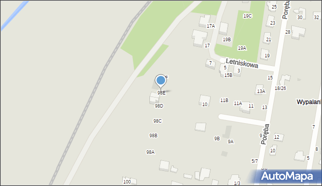 Częstochowa, Wypalanki, 98E, mapa Częstochowy