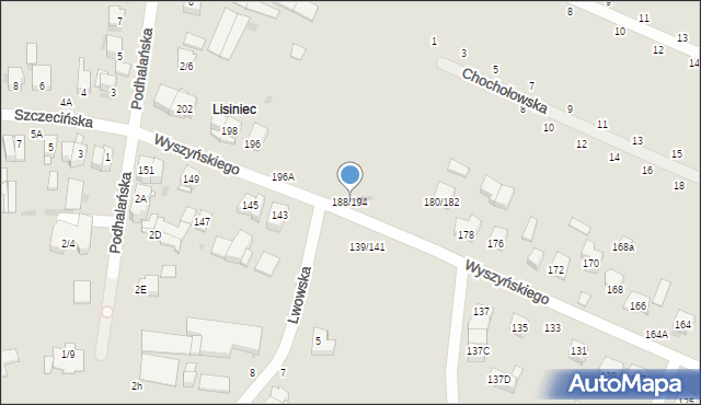 Częstochowa, Wyszyńskiego Stefana, ks. kard., 188/194, mapa Częstochowy