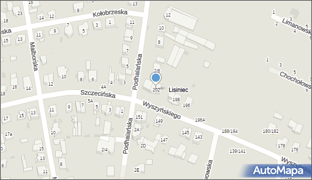 Częstochowa, Wyszyńskiego Stefana, ks. kard., 202, mapa Częstochowy