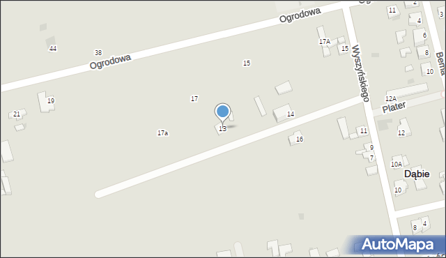 Dąbie, Wyszyńskiego Stefana, ks. kard., 13, mapa Dąbie