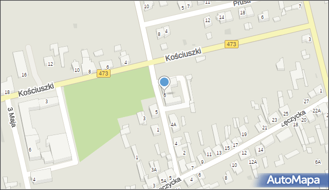 Dąbie, Wyszyńskiego Stefana, ks. kard., 6, mapa Dąbie