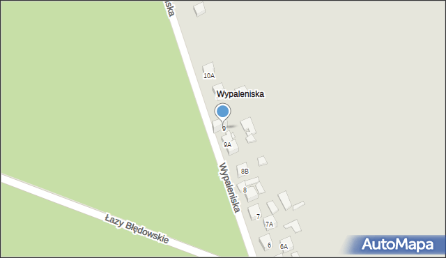 Dąbrowa Górnicza, Wypaleniska, 9, mapa Dąbrowa Górnicza