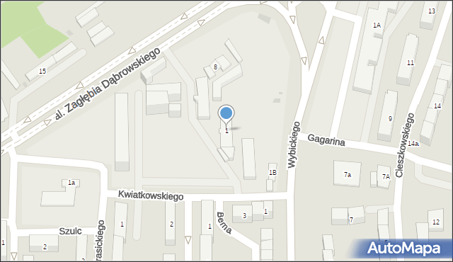 Dąbrowa Górnicza, Wybickiego Józefa, gen., 1, mapa Dąbrowa Górnicza