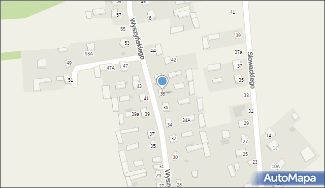 Dąbrówka-Ług, Wyszyńskiego Stefana, ks. prym. kard., 38, mapa Dąbrówka-Ług