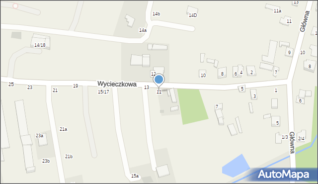 Dąbrówka Wielka, Wycieczkowa, 11, mapa Dąbrówka Wielka