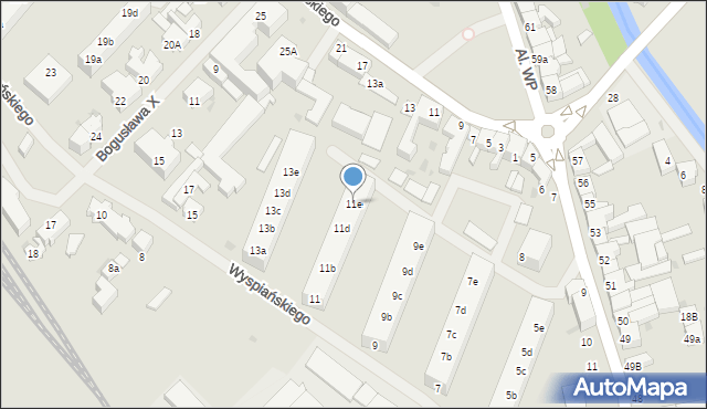 Darłowo, Wyspiańskiego Stanisława, 11e, mapa Darłowo