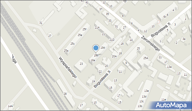 Darłowo, Wyspiańskiego Stanisława, 19b, mapa Darłowo