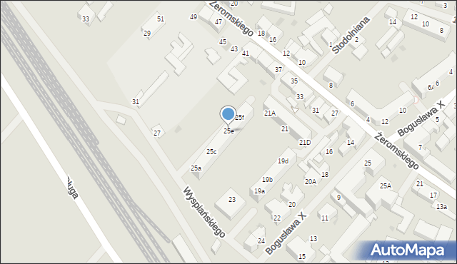 Darłowo, Wyspiańskiego Stanisława, 25e, mapa Darłowo