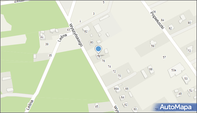 Długa Szlachecka, Wyszyńskiego Stefana, ks. prym. kard., 78, mapa Długa Szlachecka