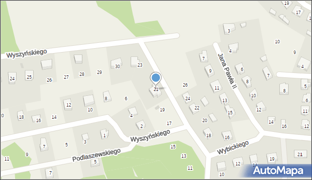 Dziemiany, Wybickiego Józefa, gen., 21, mapa Dziemiany