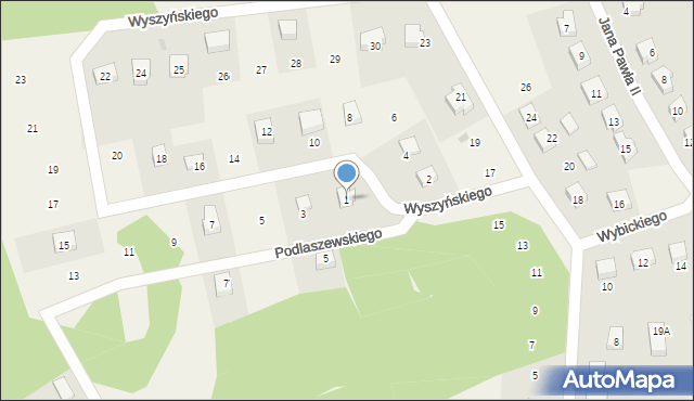 Dziemiany, Wyszyńskiego Stefana, ks. kard., 1, mapa Dziemiany