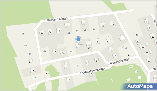 Dziemiany, Wyszyńskiego Stefana, ks. kard., 12, mapa Dziemiany