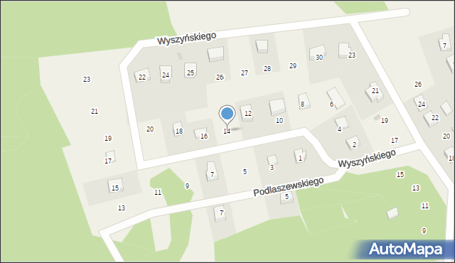 Dziemiany, Wyszyńskiego Stefana, ks. kard., 14, mapa Dziemiany