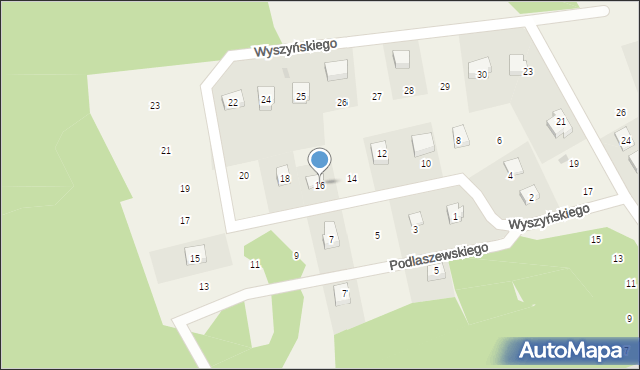 Dziemiany, Wyszyńskiego Stefana, ks. kard., 16, mapa Dziemiany