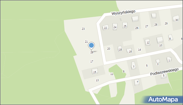 Dziemiany, Wyszyńskiego Stefana, ks. kard., 19, mapa Dziemiany