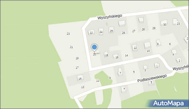 Dziemiany, Wyszyńskiego Stefana, ks. kard., 20, mapa Dziemiany